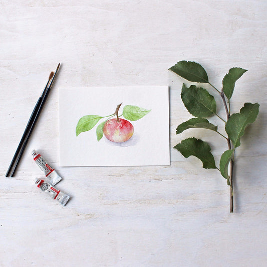 Watercolor print of apple painting - Watercolor artist Kathleen Maunder