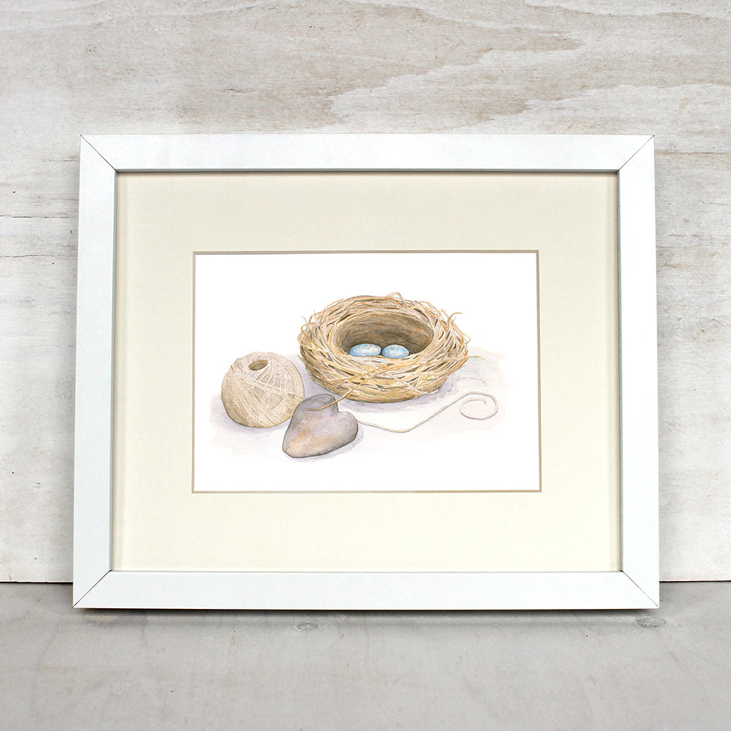 Bird Nest Watercolor Print