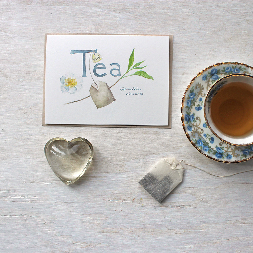 Tea note cards by botanical watercolor artist Kathleen Maunder