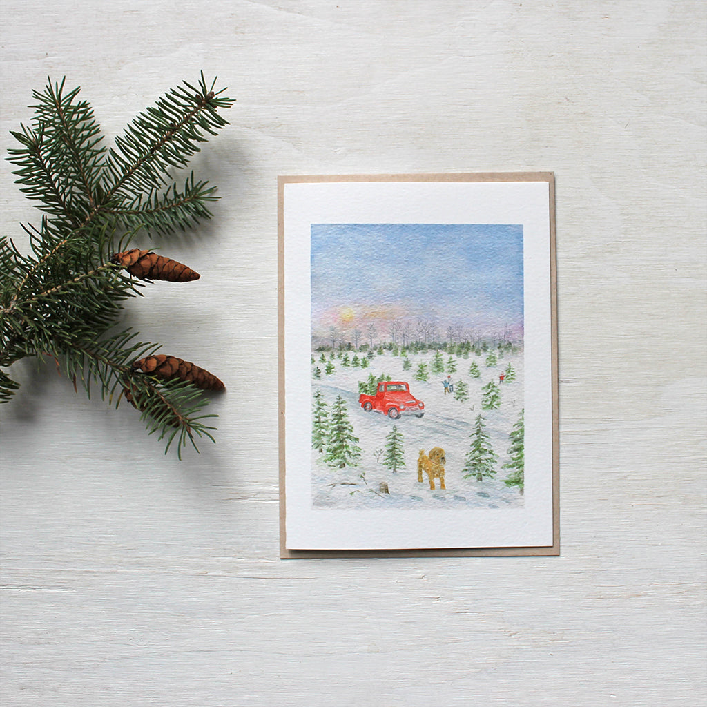 Couper le sapin de Noël - Cinq cartes sans texte