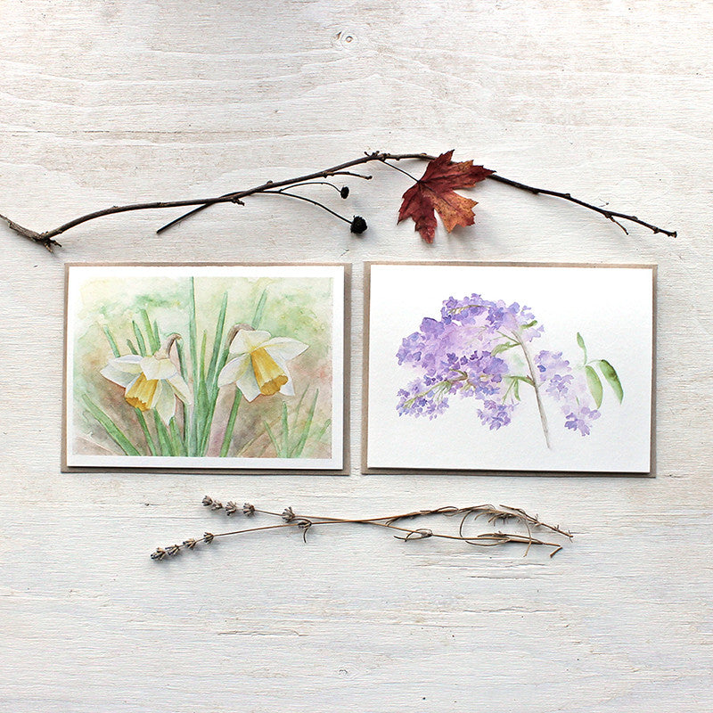 Nature Collection Watercolor Note Cards by Kathleen Maunder of Trowel and Paintbrush