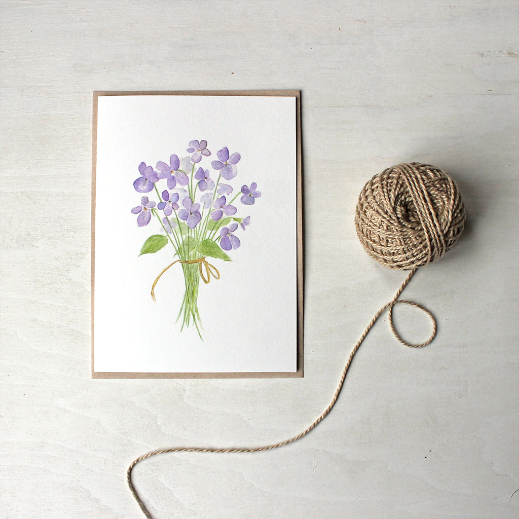 Posy of Violets - Botanical Note Cards