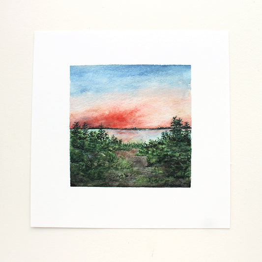 Sunset Watercolor Print