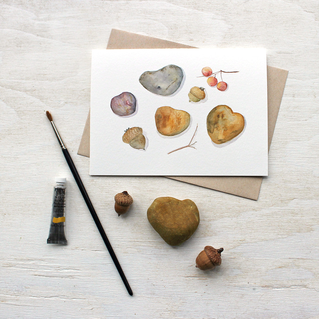 Autumn nature collection note cards featuring a watercolor painting by Kathleen Maunder