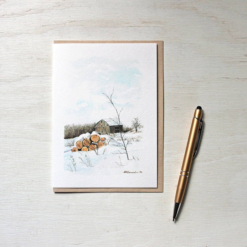 Barn and Firelogs - Set of Note Cards – Trowel and Paintbrush