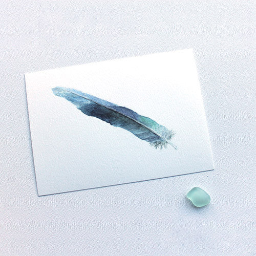 Plume bleue - Reproduction d'art