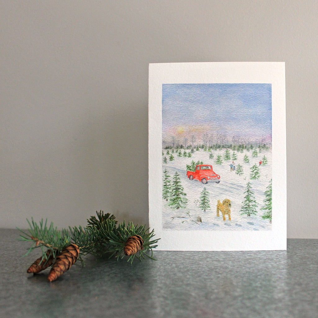 Cutting the Christmas Tree - Note Cards