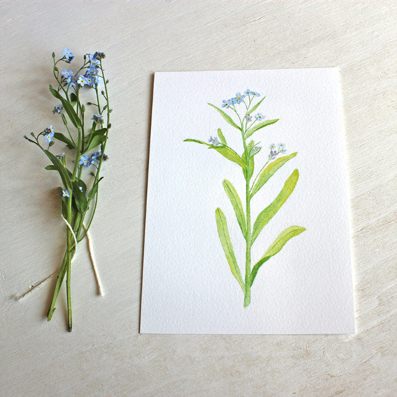 Forgetmenot print by artist Kathleen Maunder of Trowel and Paintbrush