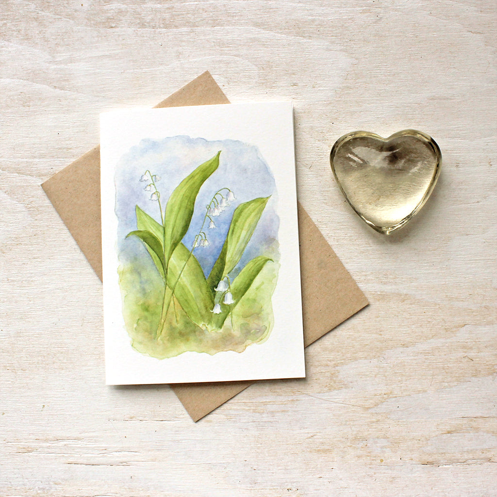 Lily of the valley painting by Kathleen Maunder - Note cards available at Trowel and Paintbrush 