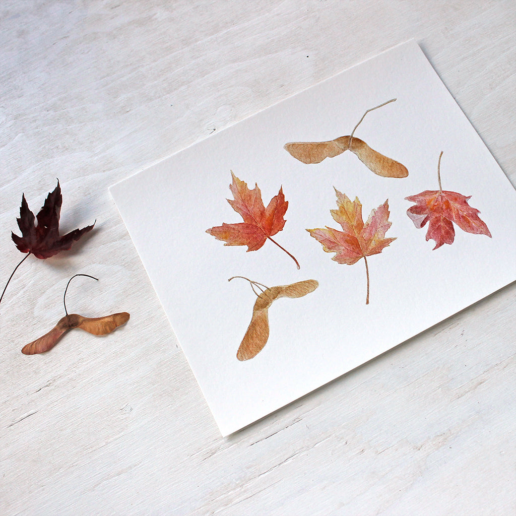 Maples Leaves and Keys - Autumn Print based on a watercolor by Kathleen Maunder