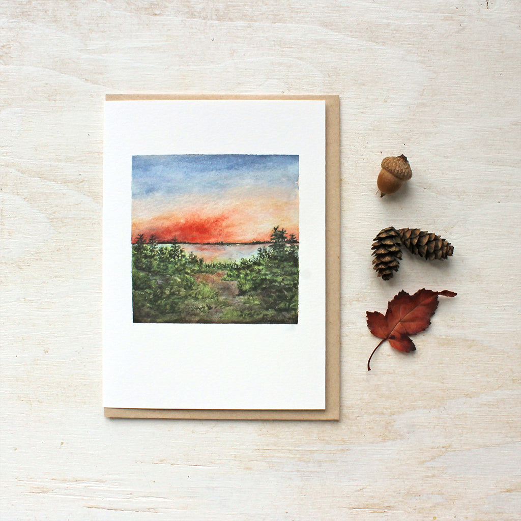 Sunset Note Cards - Landscape Watercolor by Kathleen Maunder of Trowel and Paintbrush