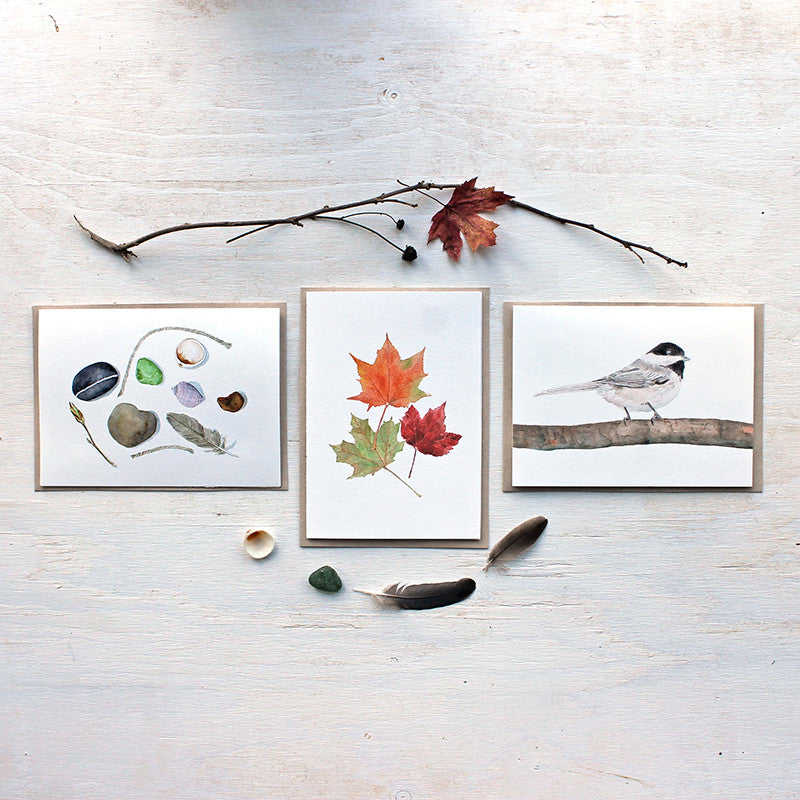 Nature Collection Watercolor Note Cards by Kathleen Maunder of Trowel and Paintbrush