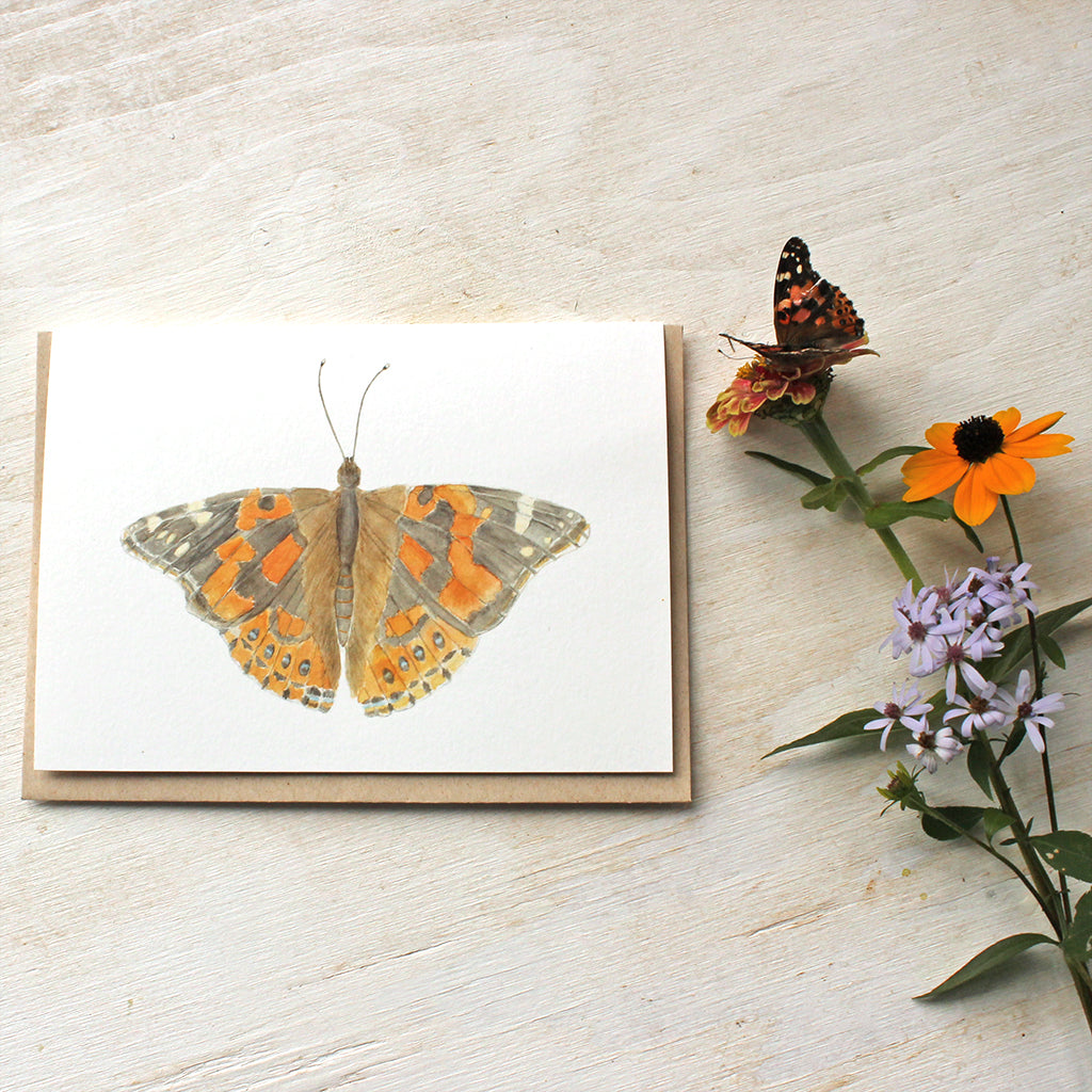 Painted Lady Butterfly Note Card Set – Trowel and Paintbrush