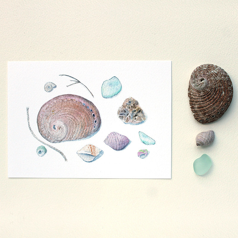 Shells and Sea Glass 5 x 7 Print