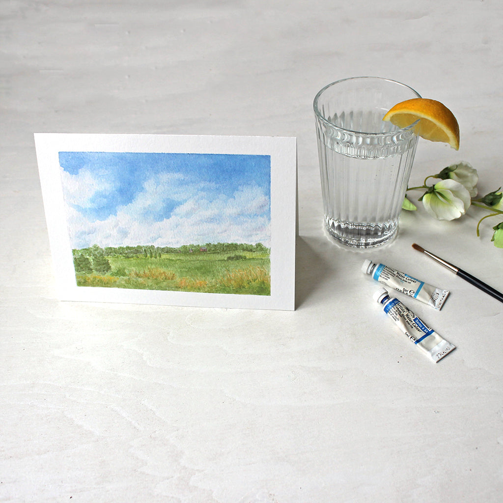 Summer day in the countryside - Set of note cards featuring a watercolour painting by Kathleen Maunder