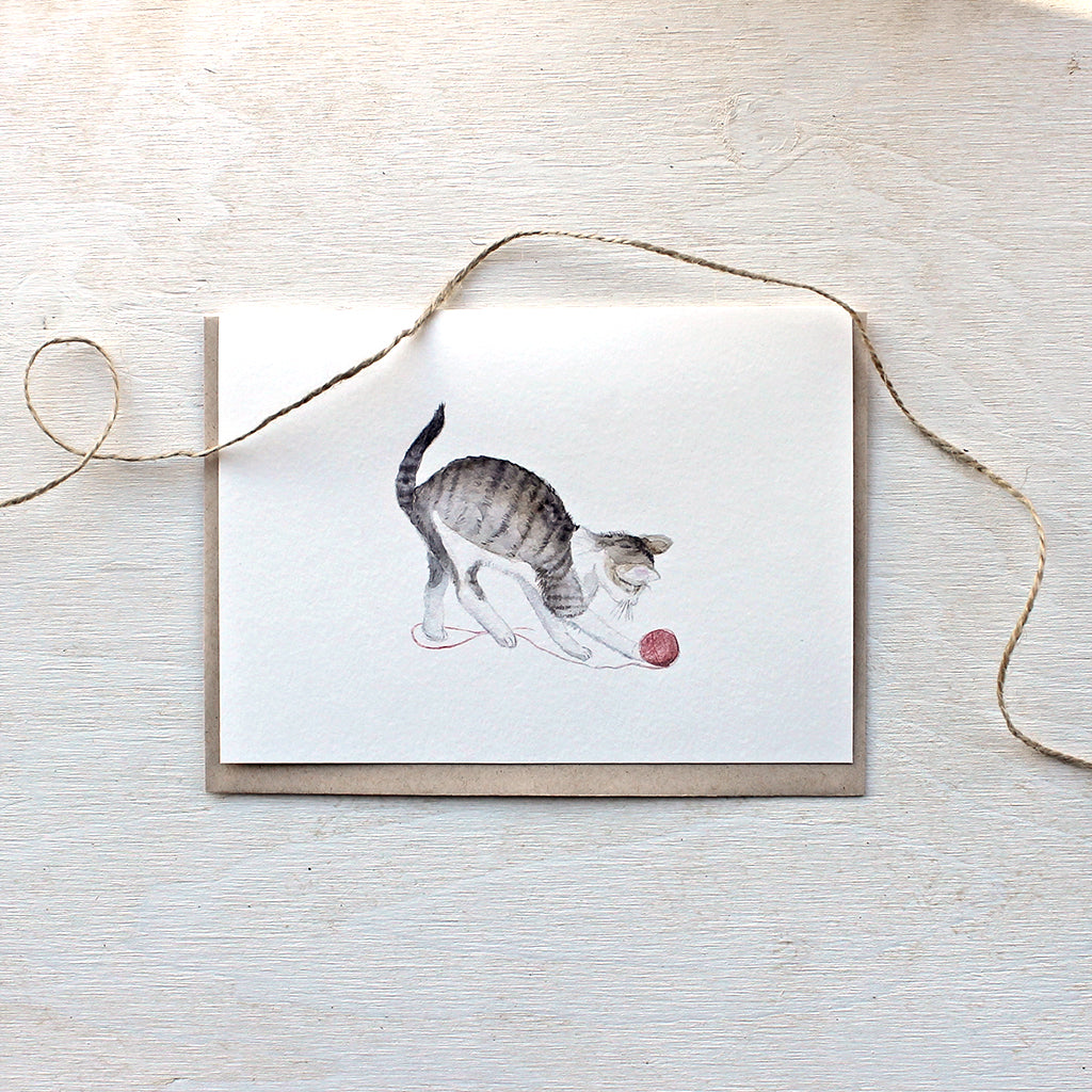 Tabby cat note cards by watercolor artist Kathleen Maunder