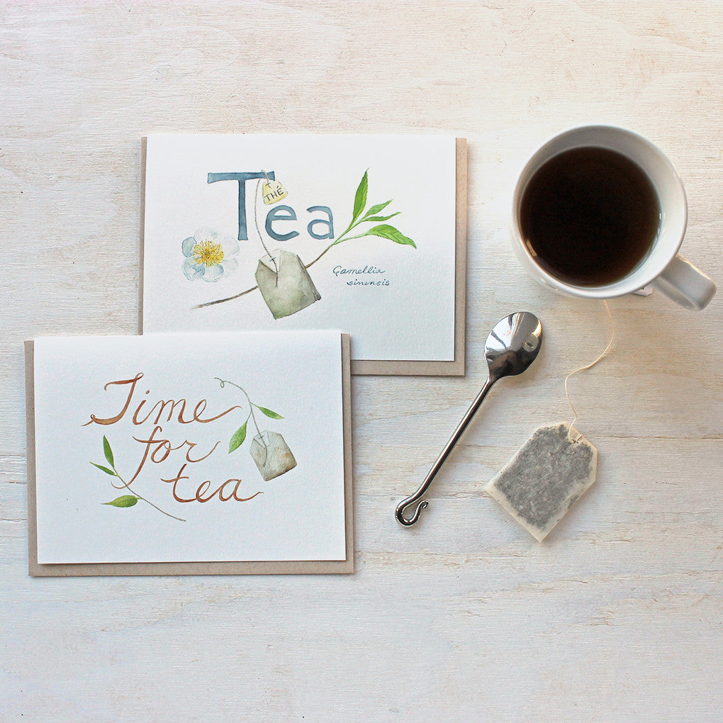 Tea note card set by watercolour artist Kathleen Maunder
