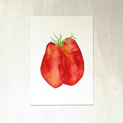 Tomatoes in Love Watercolor Print