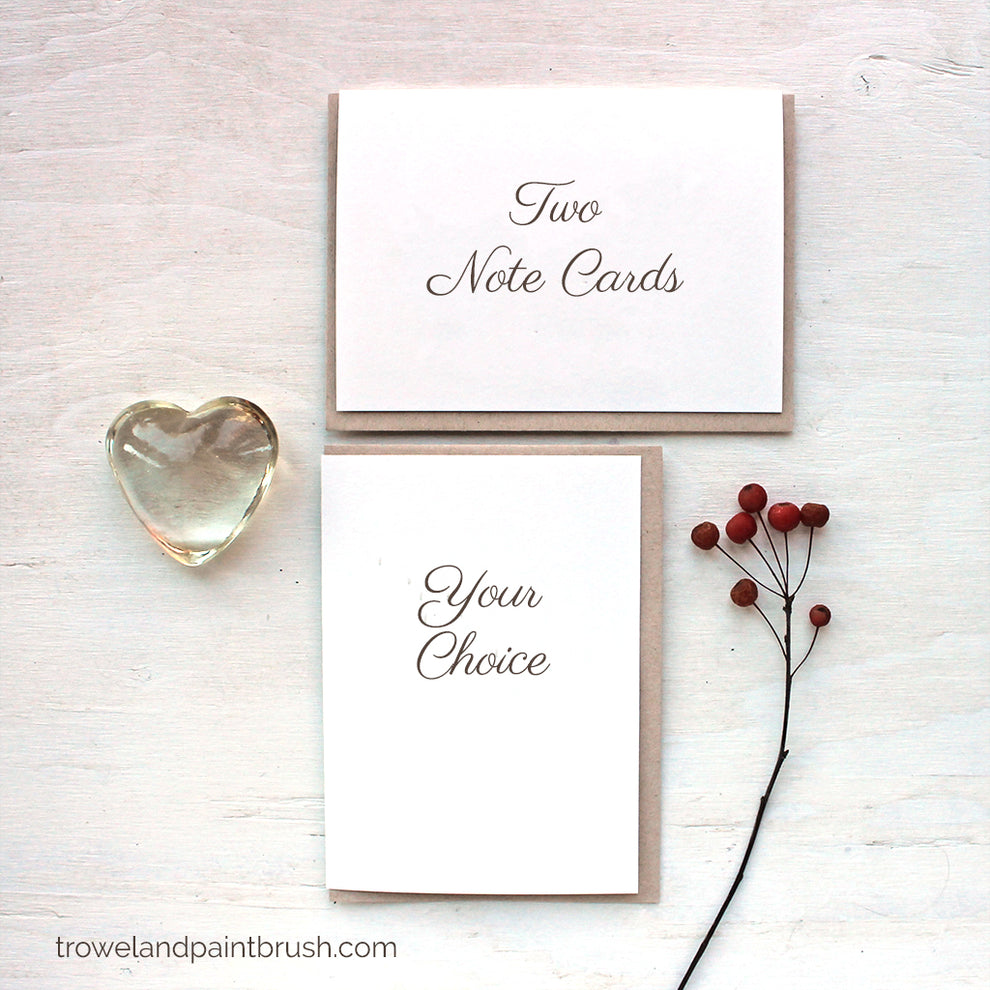 Note Card Vs Card Two Note Cards, Your Choice of Design – Trowel and Paintbrush