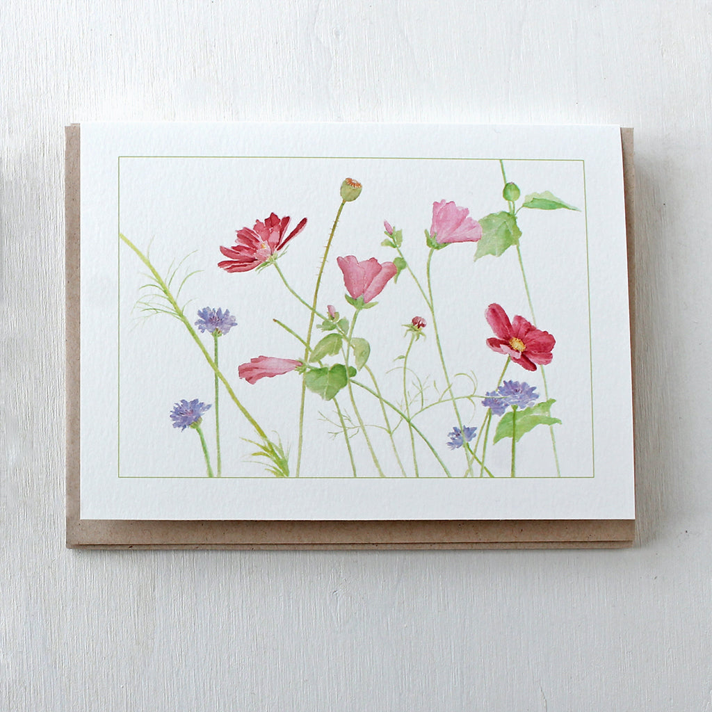 Wildflowers watercolor note cards by Kathleen Maunder