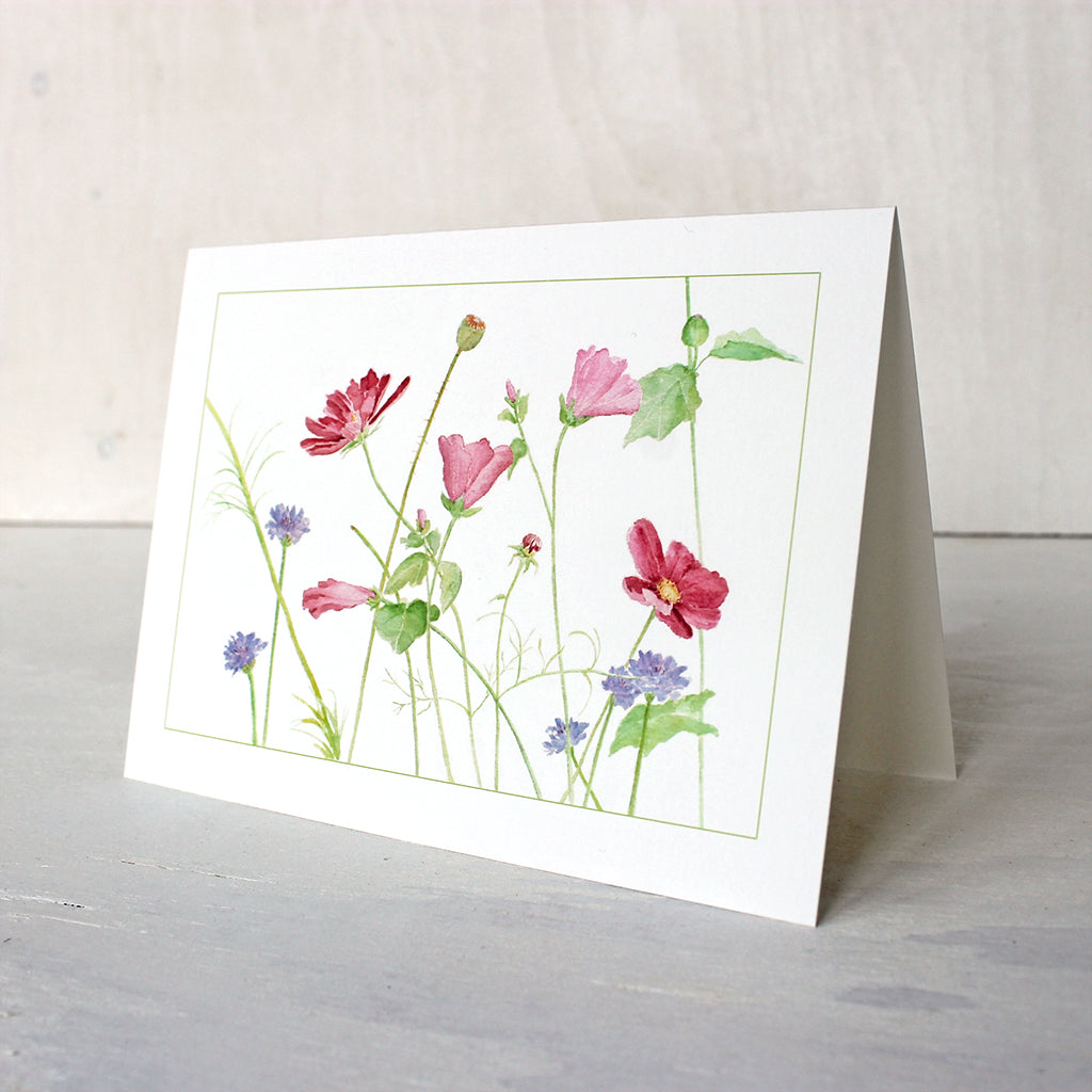 Wildflower watercolor note card by Kathleen Maunder