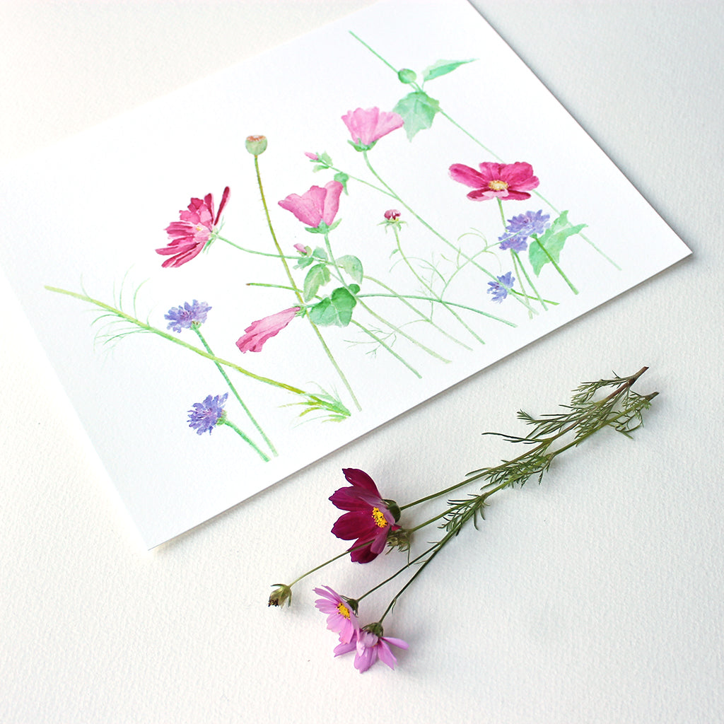 Wildflowers Watercolor Print – Trowel and Paintbrush